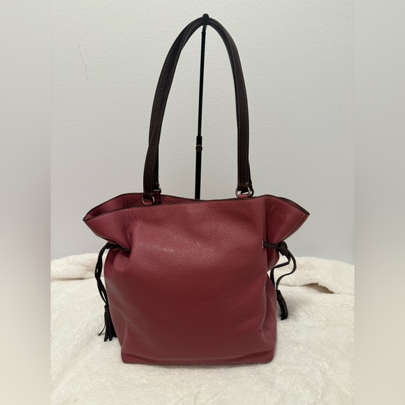 Coach Andy Horse & Carriage Raspberry Wine Pebbled Pink Leather Tote Bag EUC - Picture 4 of 11